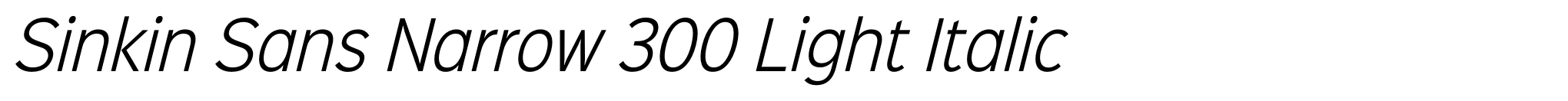 Sinkin Sans Narrow 300 Light Italic image
